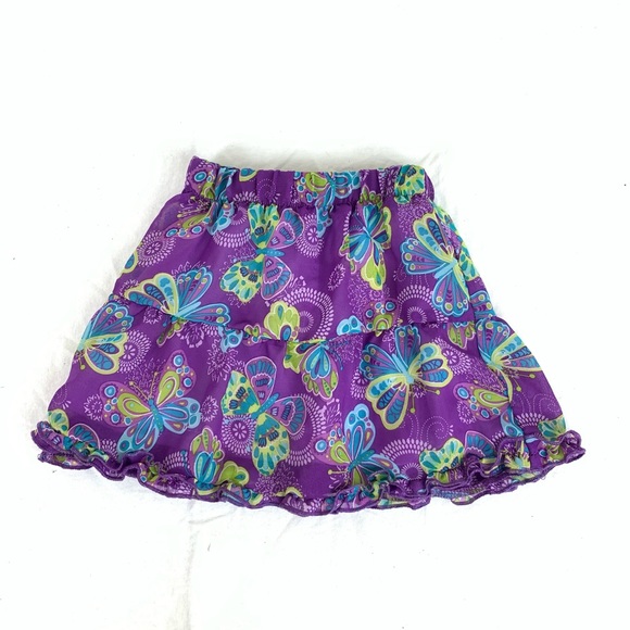 Darling Little Lass Yellow Jean Jacket with Purple Butterfly Skirt 24 months - Picture 4 of 9